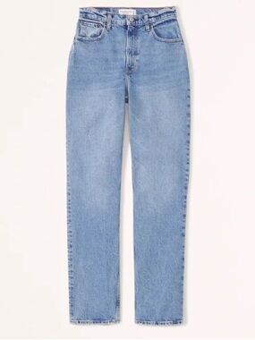 Abercrombie & Fitch Curve Love Ultra High Rise 90s Straight Jean Medium wash